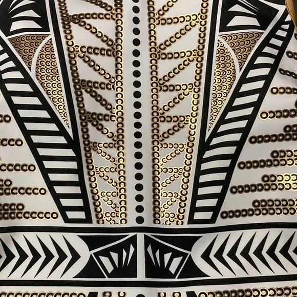 Va Va Boom Vintage Black and Gold Patterned Backless Dress size M - Picture 6 of 6